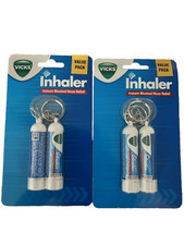 Vicks Inhaler 2 Pack(4 PIECE) Instant Relief From Blocked Nose 0.5ML NEW picture