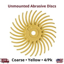 4/Pk Unmounted Abrasive Discs Yellow Coarse Flexible Cleaning Polishing Tools picture