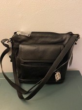 Giani Bernini Nappa Leather Front Zip Crossbody Black NoSize picture