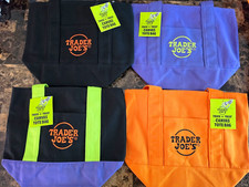 Trader Joe's Trick Or Treat Canvas Tote Bag Set Of 4 picture