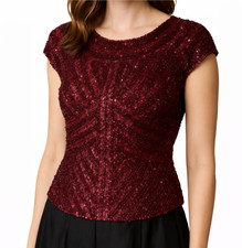Theia Burgundy Sequin Top H13 picture