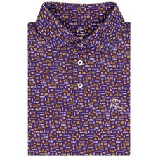 Hot, Rhoback LSU Gameday Collegiate Polo Mens Golf Shirt Stretch Athletic Fit picture