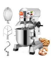 VEVOR 15QT Commercial Dough Food Mixer Machine Electric Stand w/Hooks 3-Speed picture