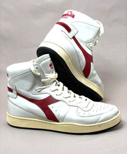Diadora Heritage MI Basket 1984 High Top Leather Sneakers White Red Mens 9.5 picture