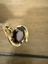 10k Solid Yellow Gold Nugget Garnet Ring 3.5g Size 5.5 Weighs 3.5 Grams picture