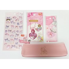 Sanrio My Melody Kuromi DAISO Japan 4pc Set: Pen Case, Keychain, Mirror picture