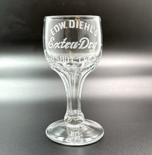 Vtg Edward Diehl's Extra Dry Ginger Ale 5¢ Etched Glass / Antique Soda Fountain picture