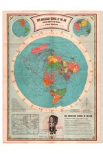Polar Map, Air Age; CBS School of the Air; Antique ca.1944 picture
