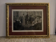 Quaker Wedding 1885 BRIDE and GROOM QUAKERS RELIGION Framed Print picture