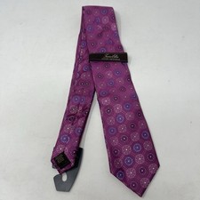 TASSO ELBA Purple Pink & Soft Sapphire Blue Macclesfield Silk Tie NEW picture