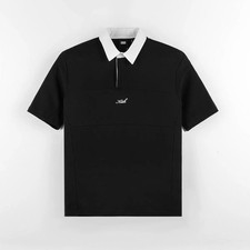 KITH Men’s Embroidered Patchwork Polo –  Business Casual – Size M-Black picture