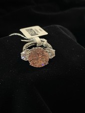 JTV Rhodium Over 9.25 Sterling Silver Big Pink CZ Ring Size 5 picture