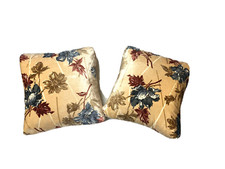 Vintage MCM 1960s 70s Peach Velvet Throw Pillows Accent Custom Made Pink Floral picture
