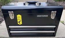 Vintage CRAFTSMAN Deep 2-Drawer Mechanics Tool Storage Chest Black  picture