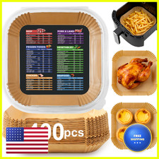Adhjito 400 Pcs Air Fryer Liners Disposable 8 Square Unbleached Heavy Duty Air picture
