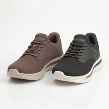 Skechers Men Hands-Free Swift Fit Lightweight Sneakers Black Brown 8-14 Sizes picture
