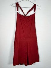 torrid Women’s NWT Plus Size 4/4X Stretch Linen Blend Shortall in Fire Brick picture