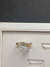 9k Yellow Gold 3.34 Ct Prasiolite Solitaire Ring. Size 7 Beautifully Cut Green  picture