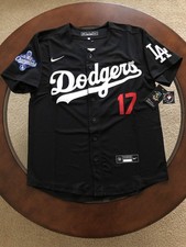 sNWT Shohei Ohtani Dodgers Men's XL Black Away Jersey Stitched #17 picture