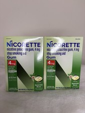 LOT OF 2 Nicorette Nicotine Gum 4mg Spearmint Burst 100 Pieces EXP 02/2027 picture