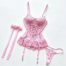 Women's Sexy-Lingerie Babydoll Sleepwear Underwear Lace Dress G-string Nightwear picture