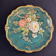 Rosenthal Pompadour Germany Hand Painted Plate Gold Gilt Teal Floral picture