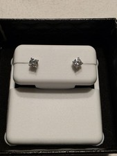 925 Sterling Silver Small Stud Earrings .25ct Moissanite 💎 Tested picture