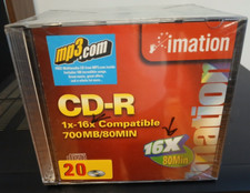 Imation Black CD-R 20 Pack Discs W/Case 700 MB / 80 Min / 1x-16 picture