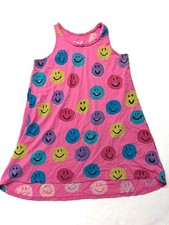 Chaser Girls Sleeveless Pink Swing Dress Colorful Smiley Faces Size 12 picture