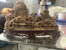 Antique Soapstone Carving Mountain Town Shoushan Stone picture