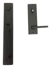 Baldwin EE.SANXSQU.R.CQE.190 Santa Cruz Handleset w/Square Lever - Satin Black picture
