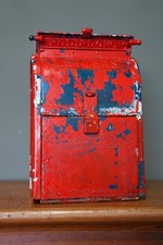 Vintage USPS US MAILBOX Cast Iron 1940s Antique w/ letter slot picture