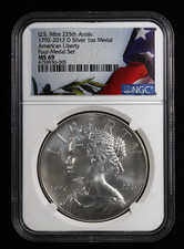 1792-2017-D American Liberty 1oz .999 Silver Medal 225th Anniversary NGC MS69 picture