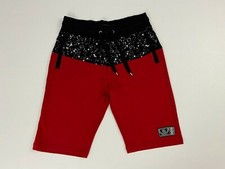 Switch Remarkable Men's Sweat Short Red Black Splatter Fleece Streetwear Size L picture