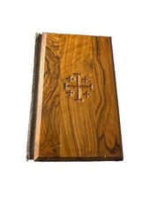 Vintage Holy Bible Olive Wood Cover Jerusalem, King James Version New Testament picture