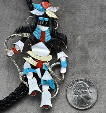 HUGE Jonathan Beyuka Zuni Snake dancer Bolo 3.25