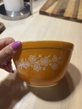 Pyrex Bowl Butterfly Gold Orange picture