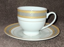 Set plato y taza Elite Home Italy, diseño Baviera, grecas griega geométrica  picture