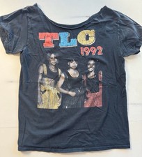 Vintage TLC 1992 Band T-Shirt Cut Neck picture