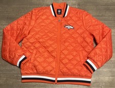 NFL G-III Apparel Denver Broncos Puffer Jacket White Orange Women’s Size M picture