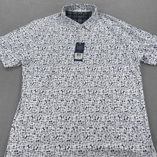 William Murray Golf Polo Men’s Size XL All Over Football Print Performance White picture