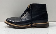 UGG Biltmore Mid Boot Black Leather Lace Up Side Zip Men's Size 11 picture