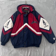 VTG 90’s Starter USA Olympics Jacket Mens L Atlanta 1996 Hooded Puffer Flag Rare picture