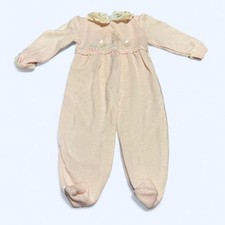 80s Vintage 3-6month Pink One Piece Outfit Unique Rare with bunny pattern picture