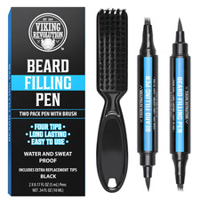 Viking Revolution Beard Pen (2 Pack) - Black Beard Pencil Filler for Men Lapiz p picture