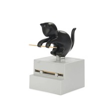 Balvi Frisky Toothpick Holder – Cute Cat-Shaped Dispenser for único, Black picture