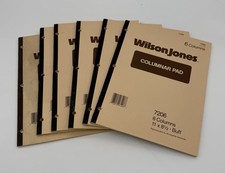 VTG Wilson Jones Columnar Pad 7206 6 Columns Buff 8 1/2 x 11 Lot Of 6 picture