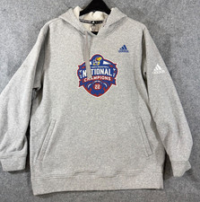 Kansas University Adidas Basketball Hooded Sweatshirt Men XL Gray 2022 Champions picture