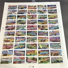 USPS Greetings From States 34¢ Stamp Sheet Pane, 2001, Mint Never Hinged picture