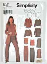 Simplicity 5921 Sewing Pattern Misses Jacket Top Pants Skirt Sizes 4-10 Uncut picture